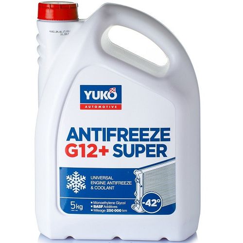 Рідина охолоджуюча антифриз YUKO G12+ червоний 5л (алюміній)